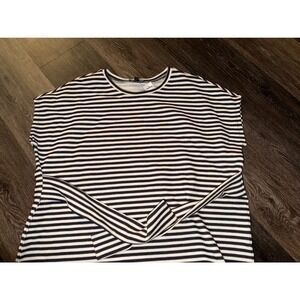 Express Womens Navy White Striped Sleeveless Front Tie Knit Top Size M